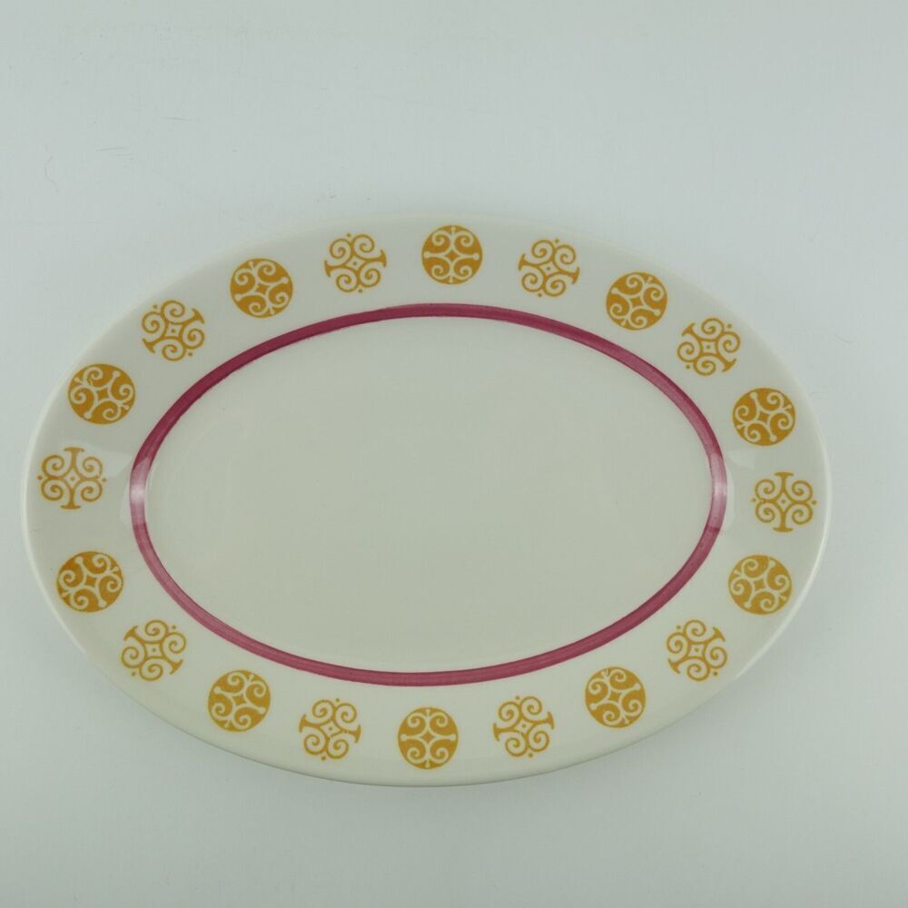 Homer Laughlin Best China Restaurant Ware Gold Medallion Oval Platter